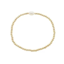 Pulseira Kel Bolinhas Pérola de Água Doce Folheada Ouro 18k
