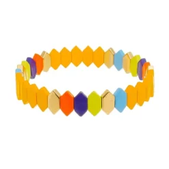 Pulseira Kiki Losangos Metal Amarela