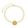 Pulseira Piuka Sunshine Girassol Folheado a Ouro 18k