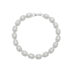 Pulseira Riviera Anne Oval Zircônias Folheada em Ródio Branco