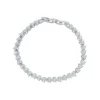Pulseira Riviera Laura Zircônias Coração Folheada em Ródio Branco