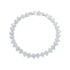Pulseira Riviera Thais Zircônias Gota Folheada em Ródio Branco