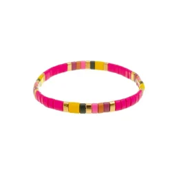 Pulseiras Drika Mini Losangos Metal Pink