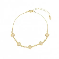 Tornozeleira Conchas Amalfi Zircônias Folheado o Ouro 18k