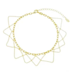 Tornozeleira Jade Elos Folheada a Ouro 18k