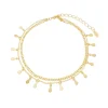 Tornozeleira Piuka 3 Correntes Antonella Mini Gotas Folheada a Ouro 18k