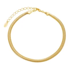 Tornozeleira Piuka Fernanda Malha Metal Fina Folheada a Ouro 18k