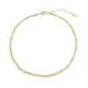 Tornozeleira Piuka Mari Zircônias Cristal Folheada a Ouro 18k