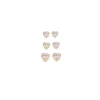 Trio de Brinco Coração Hcc Zircônia Folheado a Ouro 18k