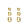 Trio de Brincos Ana Livia Folheado a Ouro 18k