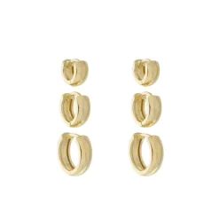 Trio de Brincos Ana Livia Folheado a Ouro 18k
