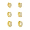 Trio de Brincos Argolinha Dani Zircônias Folheado a Ouro 18k