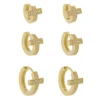 Trio de Brincos Argolinhas Laurie Cruz Zircônias Folheado a Ouro 18k