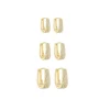 Trio de Brincos Argolinha Julia Zircônias Folheado a Ouro 18k