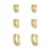 Trio de Brincos Argolinha Gaby Folheado a Ouro 18k
