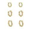 Trio de Brincos Argolinha Josi Folheado a Ouro 18k