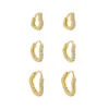 Trio de Brincos Piuka Argolinha Nina Coração Zircônias Folheado a Ouro 18k